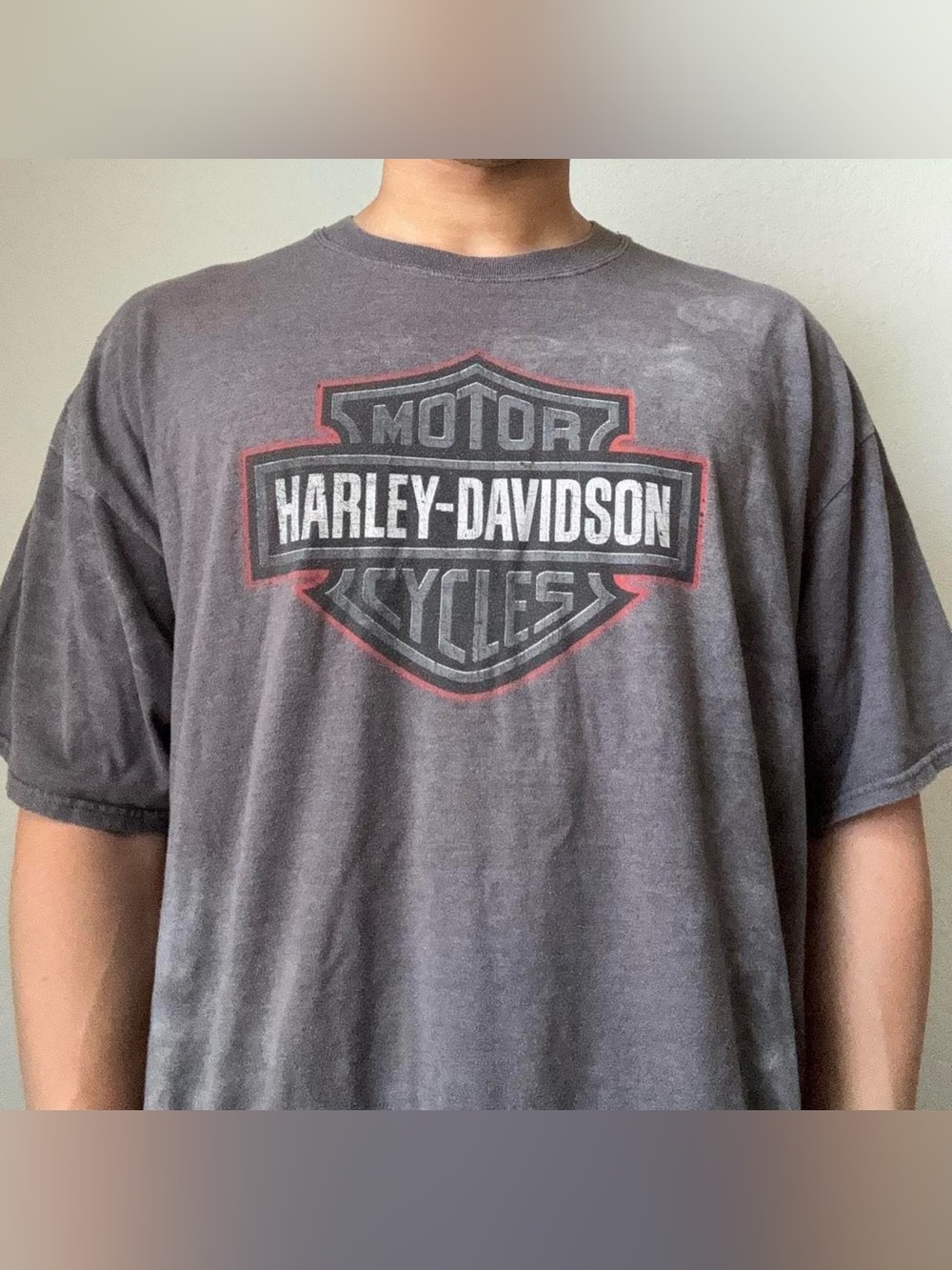 Vintage 2000s Harley Davidson York Town Graphics Gray Tee Shirt